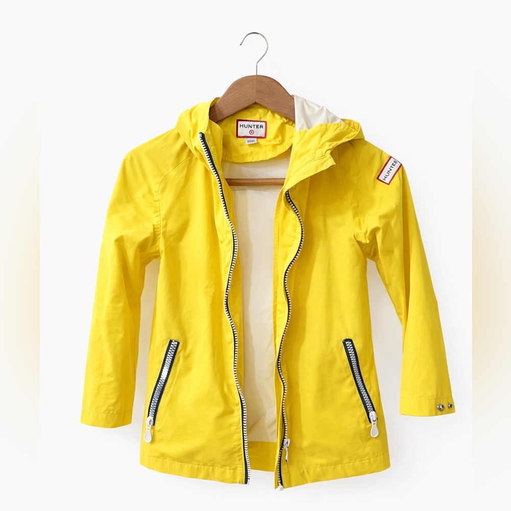 Hunter for Target Yellow Hooded Raincoat with Contrast Zippers